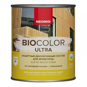 NEOMID BIO COLOR ULTRA защитно декоративный состав на алкидной основе, бесцветный (0,9л)