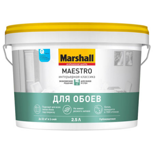 MARSHALL MAESTRO ИНТЕРЬЕРНАЯ КЛАССИКА краска для стен и потолков, глубокоматовая, база BW (2,5л)