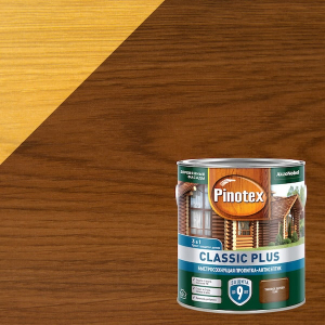 PINOTEX CLASSIC PLUS пропитка-антисептик быстросохнущая 3 в 1, тиковое дерево (2,5л)