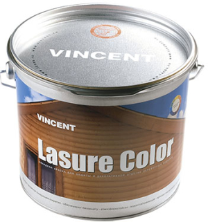 VINCENT TOP LASURE COLOR антисептик лессирующий для внутренних и наружных работ (2,7л)