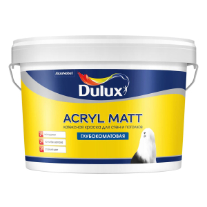 DULUX ACRYL MATT краска латексная для стен и потолков, глубокоматовая, база BC (2,5л)