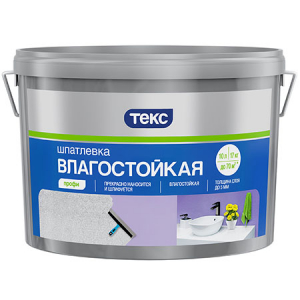 ТЕКС ПРОФИ ВЛАГОСТОЙКАЯ шпатлевка латексная, белый (10л)