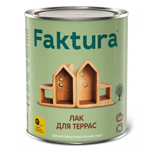 FAKTURA лак для террас водостойкий алкидно-уретановый,  с УФ-фильтром, глянец (0,7л)