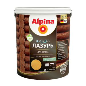 ALPINA Аква Лазурь для дерева, кедр (2,5л)