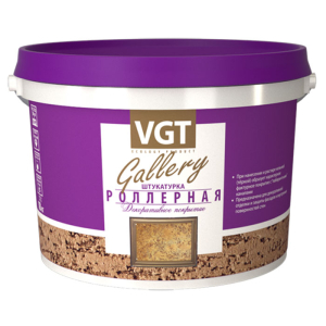 VGT GALLERY РОЛЛЕРНАЯ ШТУКАТУРКА декоративная с эффектом короеда, среднезернистая 1,5-2мм (18кг)