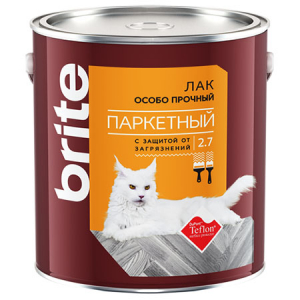Brite / Брайт Лак паркетный особо прочный с защитой от загрязнений полуматовый
