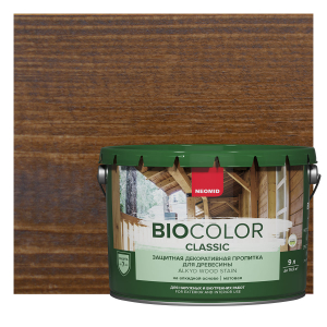 NEOMID BIO COLOR CLASSIC защитная декоративная пропитка на алкидной основе, орех (9л)