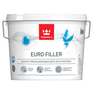 TIKKURILA EURO FILLER шпаклевка влагостойкая для стен и потолков (10л)