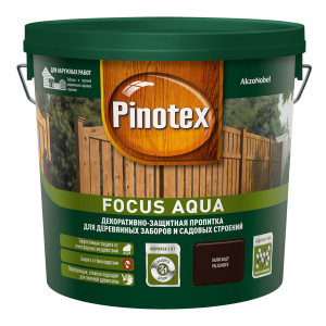 Pinotex Focus Aqua / Пинотекс Фокус Аква защитная пропитка для деревянных заборов и садовых строений   
