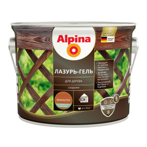 ALPINA лазурь-гель для дерева шелковисто-матовый, махагон (2,5л)