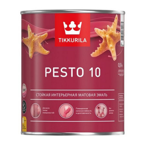 TIKKURILA PESTO 10 эмаль стойкая, алкидная, универсальная, матовая, база A (0,9л)