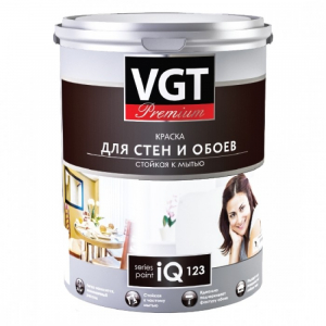 VGT PREMIUM IQ 123 КРАСКА МОЮЩАЯСЯ ДЛЯ СТЕН И ОБОЕВ глубокоматовая, база С под колеровку (2л)