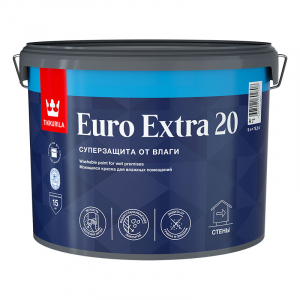 TIKKURILA EURO EXTRA 20 краска моющаяся для влажных помещений, база C (9л)