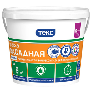 ТЕКС УНИВЕРСАЛ ФАСАДНАЯ краска водно-дисперсионная, глубокоматовая (1,3кг)