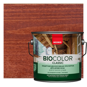 NEOMID BIO COLOR CLASSIC защитная декоративная пропитка на алкидной основе, махагон (2,7л)