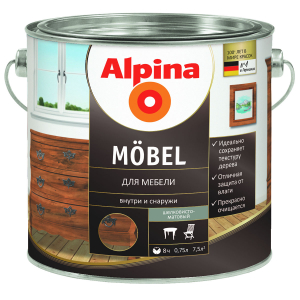 Alpina Möbel / Альпина Мебель лак алкидный для мебели шелковисто матовый