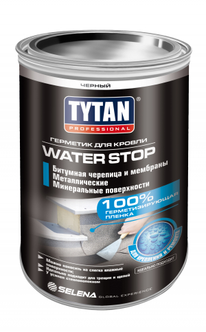 TYTAN PROFESSIONAL WATER STOP герметик для крепления и ремонта кровли, черный (1кг)