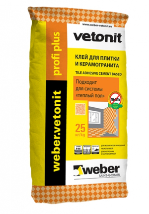 weber.vetonit profi plus / Вебер Ветонит Профи плюс клей с низким пылеобразованием   