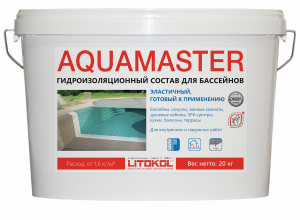 LITOKOL AQUAMASTER состав гидроизоляционный для наружных и внутренних работ, серый (20кг)