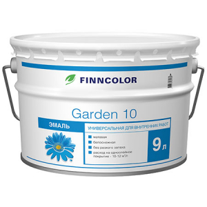 FINNCOLOR GARDEN 10 эмаль алкидная, универсальная, для внутренних работ, матовая, база C (9л)