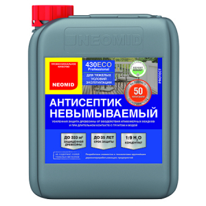 NEOMID 430 ECO АНТИСЕПТИК невымываемый, защита до 35 лет, концентрат 1:9, зеленый (30кг)