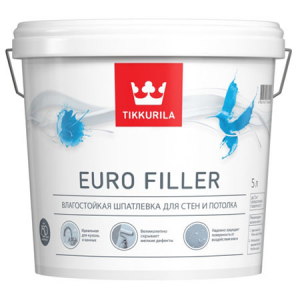 TIKKURILA EURO FILLER шпаклевка влагостойкая для стен и потолков (5л)