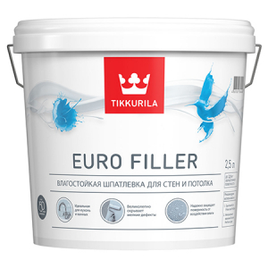 Tikkurila Euro Filler / Тиккурила Евро Филлер шпатлевка влагостойкая для стен и потолков