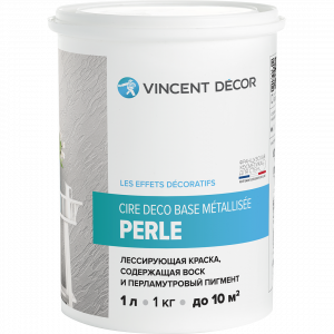 VINCENT DECOR CIRE DECO база Металлизе Перль, лессирующая декоративная краска (0,8л)