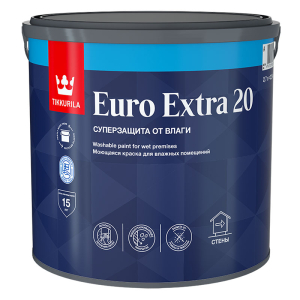 Tikkurila Euro Extra 20 / Тиккурила Евро Экстра 20 полуматовая краска для влажных помещений