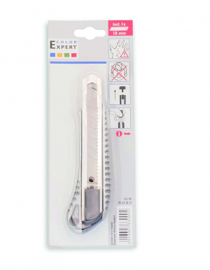 COLOR EXPERT 95652027 нож с отламывающимися лезвиями, алюминевый корпус (18мм)