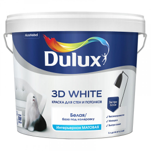 Dulux 3D White / Дюлакс 3Д Ослепительно белая краска с частицами мрамора   
