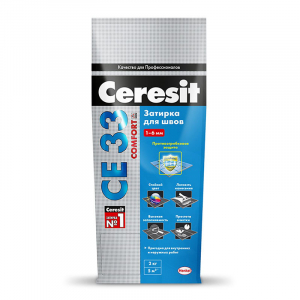 CERESIT CE 33 COMFORT затирка для швов до 6 мм. с антигрибковым эффектом, 10 манхеттен (2кг)