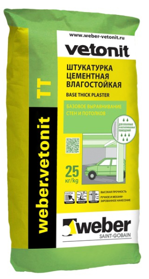 VETONIT TT штукатурка цементная для вн.работ (25кг)