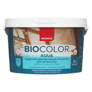 NEOMID BIO COLOR AQUA защитная декоративная пропитка на акриловой основе, голубая ель (0,9л)