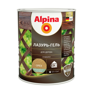 ALPINA лазурь-гель для дерева шелковисто-матовый, орех (0,75л)