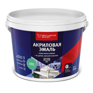 ЯРОСЛАВСКИЕ КРАСКИ эмаль акриловая универсальная матовая, зеленая (2,5кг)