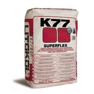 LITOKOL SUPERFLEX K77 клей для плитки, керамогранита и натурального камня, серый (25кг)
