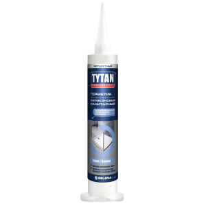 TYTAN PROFESSIONAL герметик силиконовый, санитарный, шприц, белый (80мл)