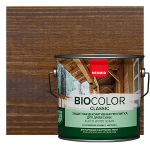 NEOMID BIO COLOR CLASSIC защитная декоративная пропитка на алкидной основе, орех (2,7л)