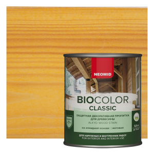 NEOMID BIO COLOR CLASSIC защитная декоративная пропитка на алкидной основе, сосна (0,9л)