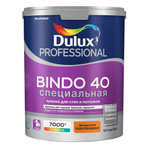 Dulux Prof Bindo 40 / Дюлакс Биндо 40 краска для стен и потолков на водной основе полуглянцевая