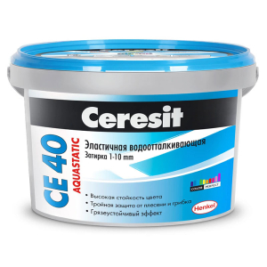 CERESIT CE 40 AQUASTATIC затирка для швов до 10 мм. с антигрибковым эффектом, 40 жасмин (2кг)