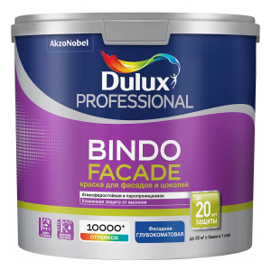 DULUX BINDO FACADE краска для фасадов и цоколей, защита от высолов, глубокоматовая, база BW (2,5л)
