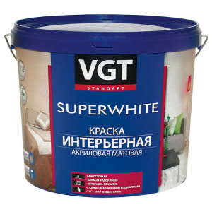 VGT Superwhite / ВГТ ВД-АК-2180 краска интерьерная для стен и потолков
