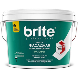 BRITE PROFESSIONAL краска фасадная силиконизированная, база А (2,7л)