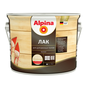 ALPINA Лак алкидно-уретановый для деревянных полов глянцевый (2,5л)