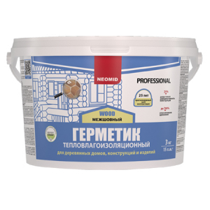 NEOMID PROFESSIONAL WOOD герметик тепловлагоизоляционный, межшовный, тик (3кг)