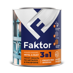 Faktor / Фактор Грунт-эмаль по металлу и ржавчине 3 в 1 органоразбавляемая