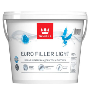 TIKKURILA EURO FILLER LIGHT шпаклевка финишная легкая для стен и потолков (0,9л)