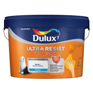 Dulux Ultra Resist / Дюлакс Ультра Резист для Детской краска для стен и потолков матовая